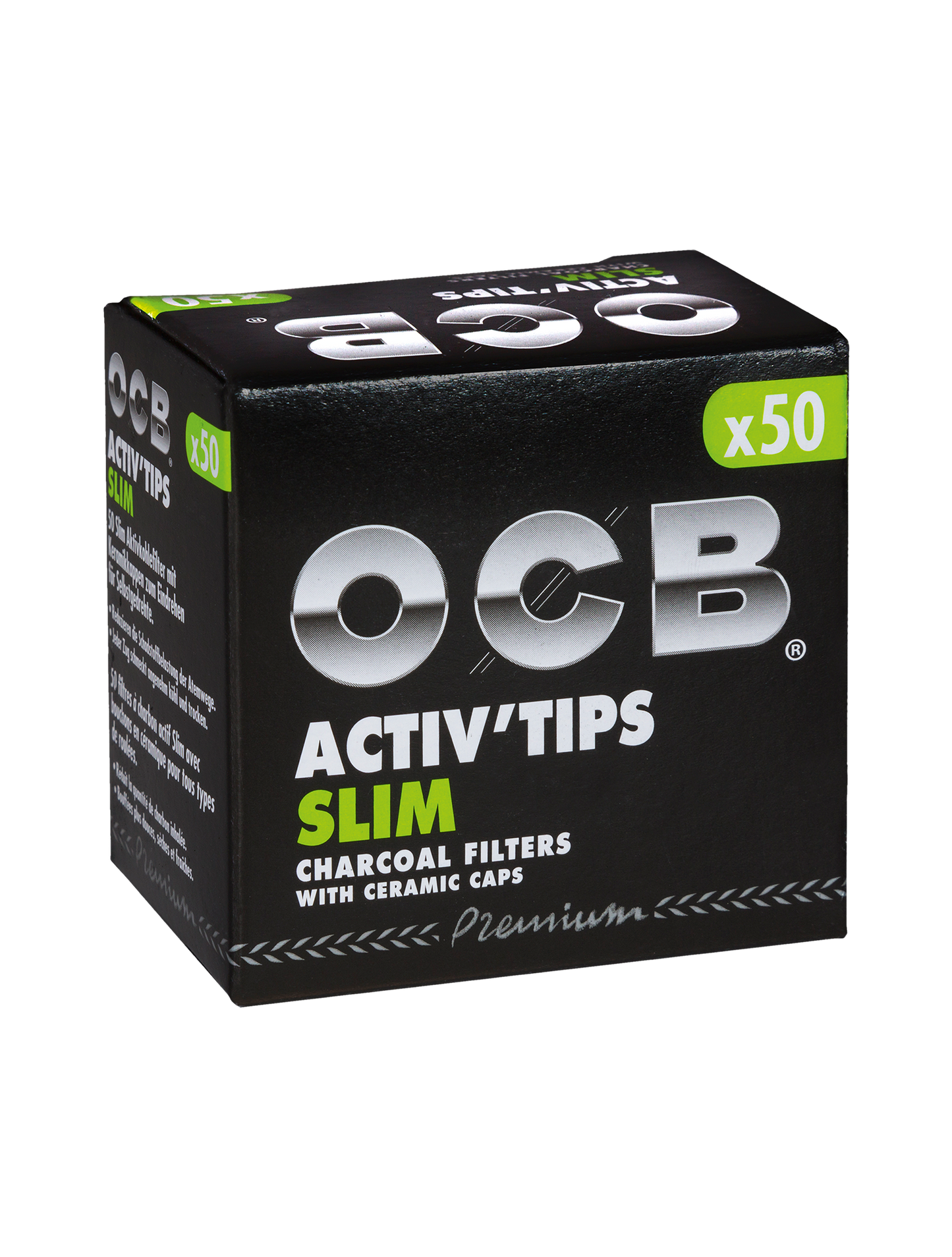 OCB Activ Tips Slim Aktivkohlefilter 7mm - 50Stk