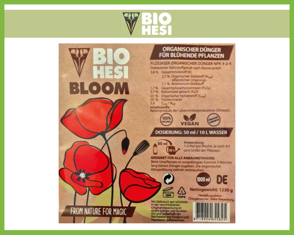 Bio Hesi Bloom - 1 Liter - Biologischer Blüten Dünger
