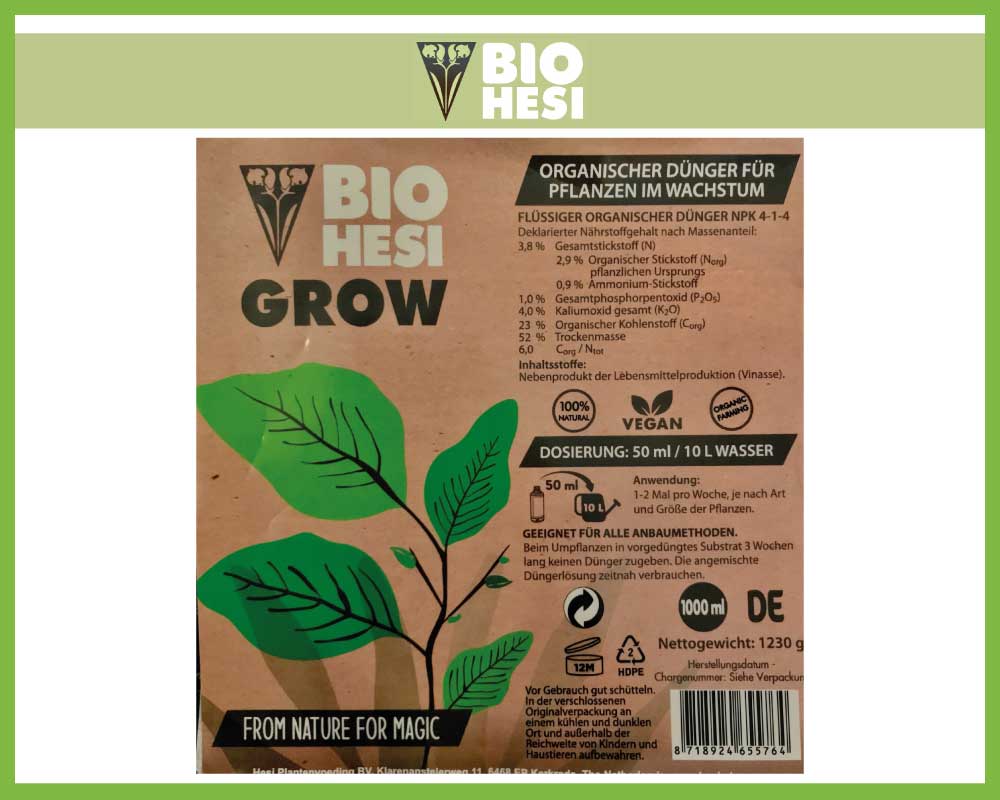 Bio Hesi Grow & Bloom Set - je 1 Liter - Biologischer Wachstumsdünger