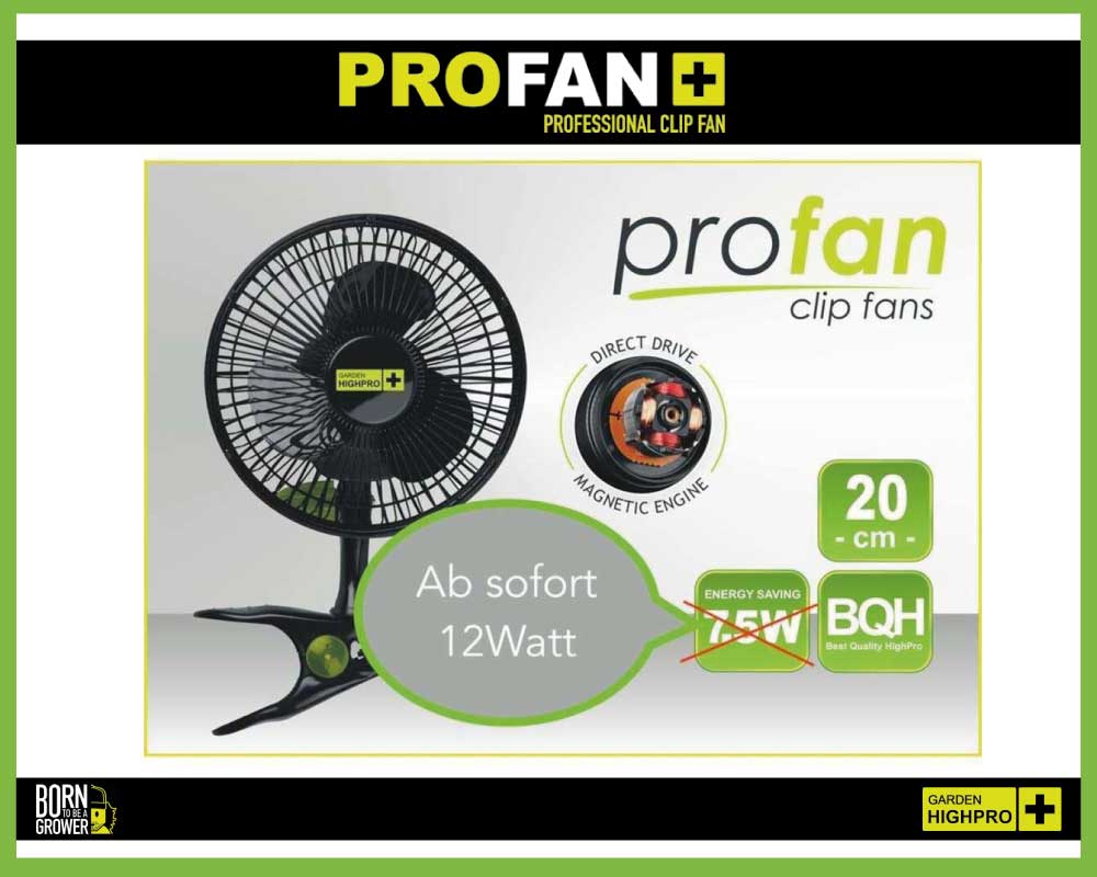 Grow Ventilator mit Clip und 12 Watt von der Marke Garden HighPro Flyer.