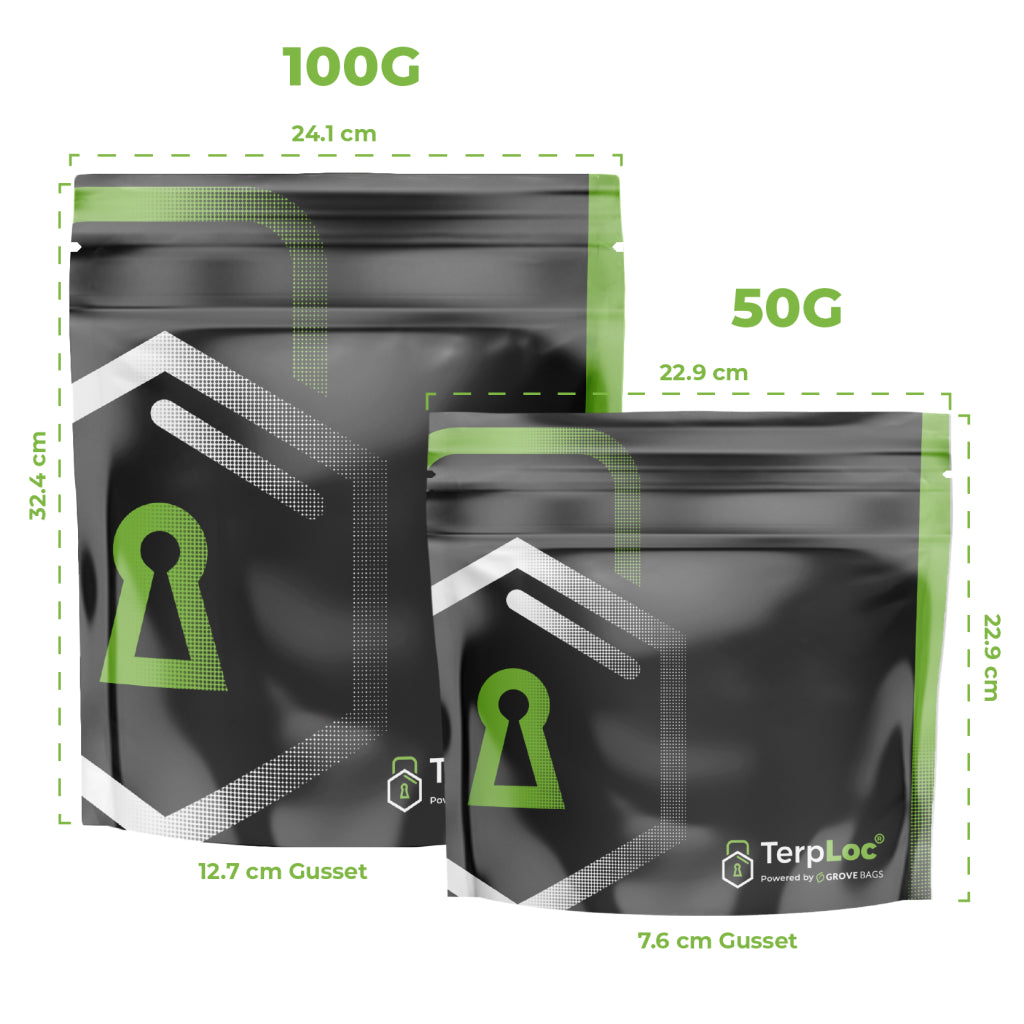 Grove Bags TerpLoc Beutel (20,5x22,5cm, 50g) OHNE Fenster (5er Set)