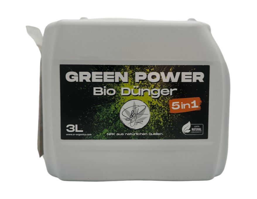 3L GREEN POWER 5in1 S&R Organics Bio Dünger Vegan & Demeter inkl. 30g Vegan Phosphor Boost