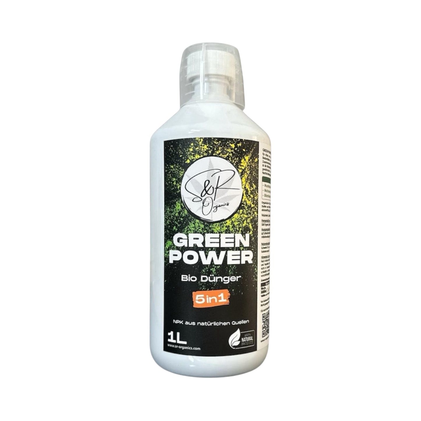 1L GREEN POWER 5in1 S&R Organics Bio Dünger Vegan & Demeter inkl. 10g Vegan Phosphor Boost