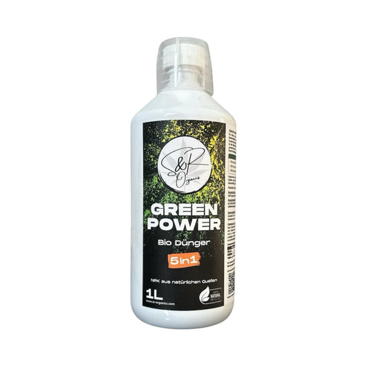1L GREEN POWER 5in1 S&R Organics Bio Dünger Vegan & Demeter inkl. 10g Vegan Phosphor Boost