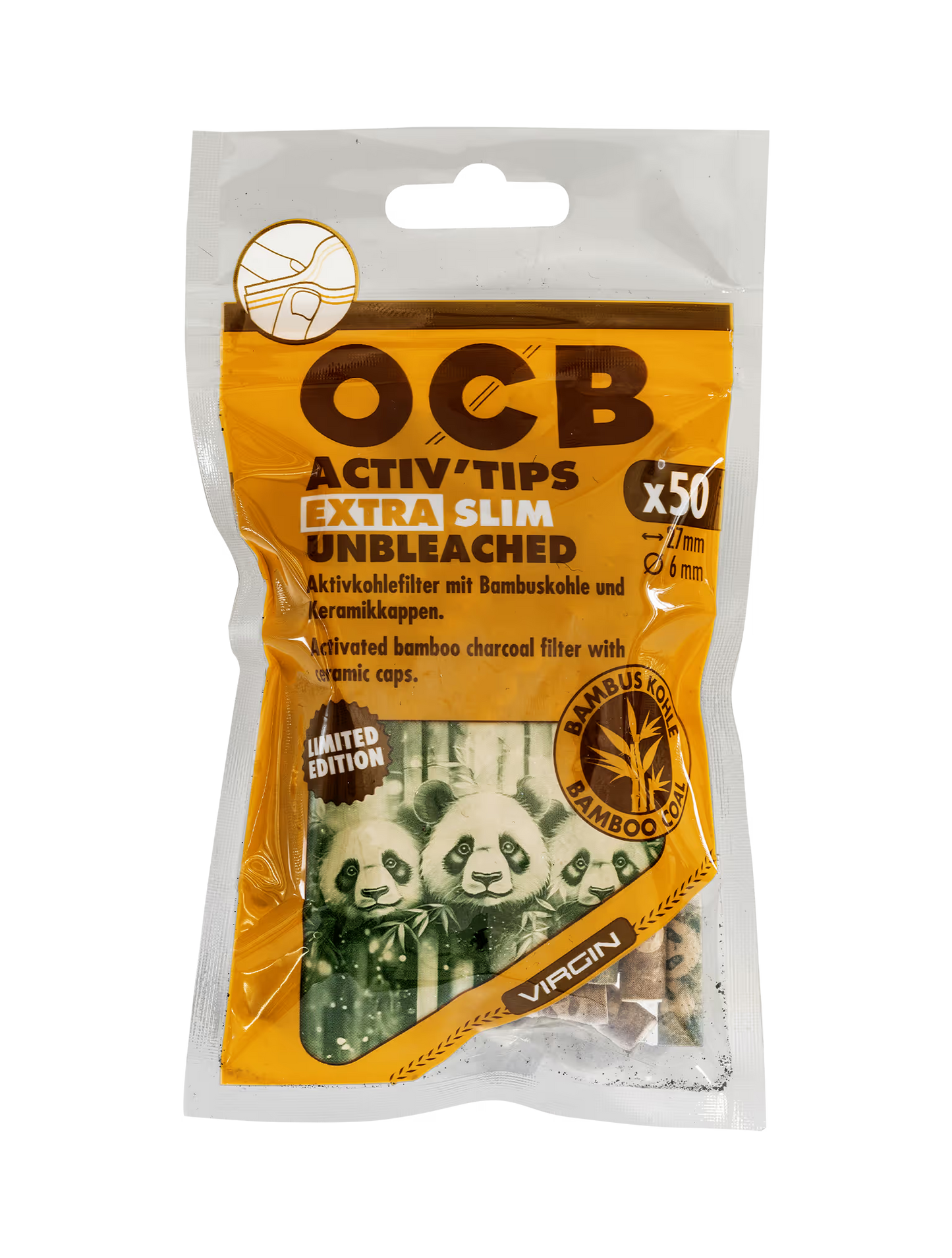OCB activ tips 50er 6mm bamboo unbleached