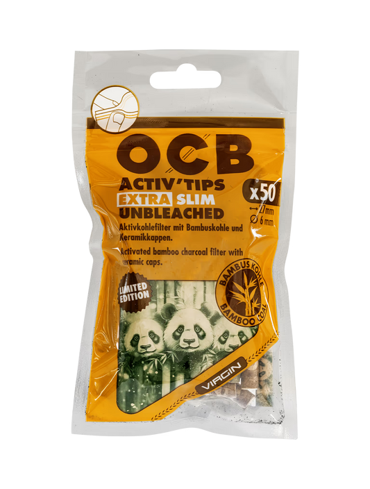 OCB activ tips 50er 6mm bamboo unbleached