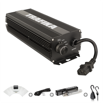 TRAFIKA Beleuchtungskit 600 W HPS – digitales Vorschaltgerät, Reflektor, Leuchtmittel, 4 m Kabel