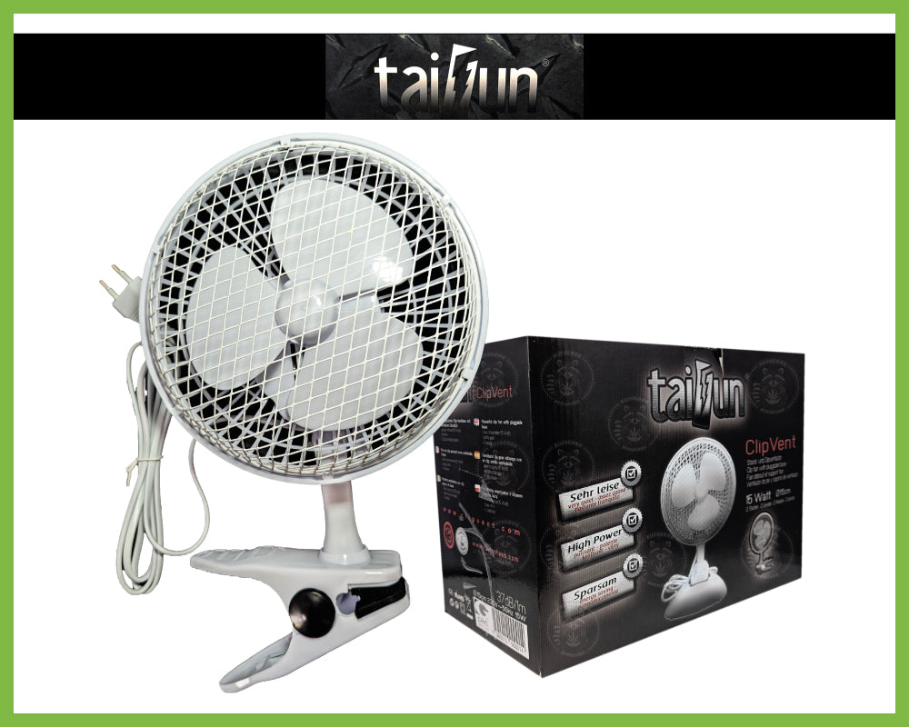 Taifun  15W Ø 15cm Grow Ventilator - 2 Möglichkeiten: Clip oder Standventilator
