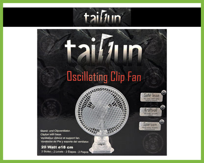 Taifun 18cm 20W Clip Ventilator Oszillierend (mit Schwenkfunktion)
