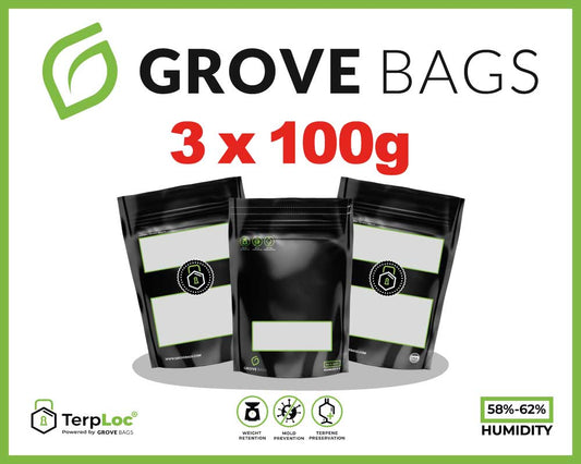 3x 100g Grove Bags TerpLoc mit Fenster
