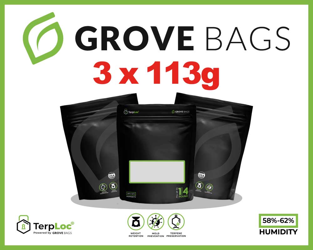 Grove Bags TerpLoc Beutel (24x32cm, 100g)  Black Soft Touch Edition - Child Resistant (3er Set)
