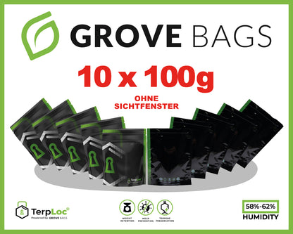 Grove Bags TerpLoc Beutel (24x32cm, 100g) OHNE Fenster (10er Set)