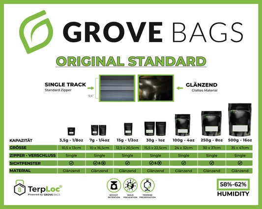 3x 500g Grove Bags TerpLoc mit Fenster